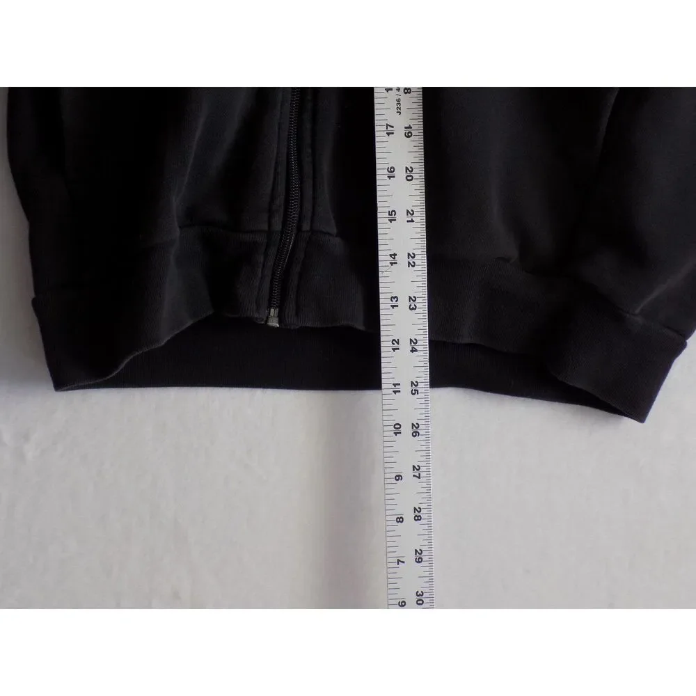 Adidas Mens 3-Stripes Full Zip Hoodie Black‎ White Medium Fleece Hooded